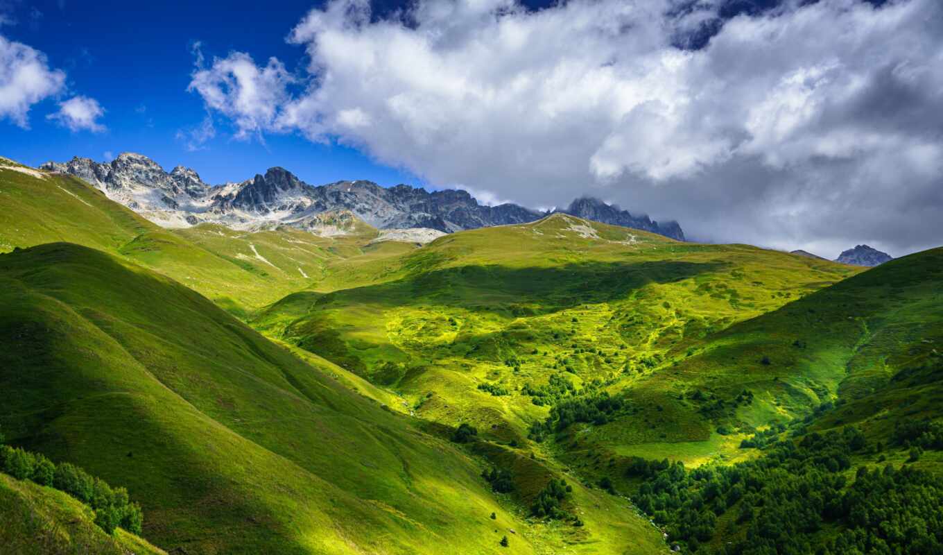 nature, sky, mountain, closely, georgia, cloud, tapety, tag, mountains, svanetus