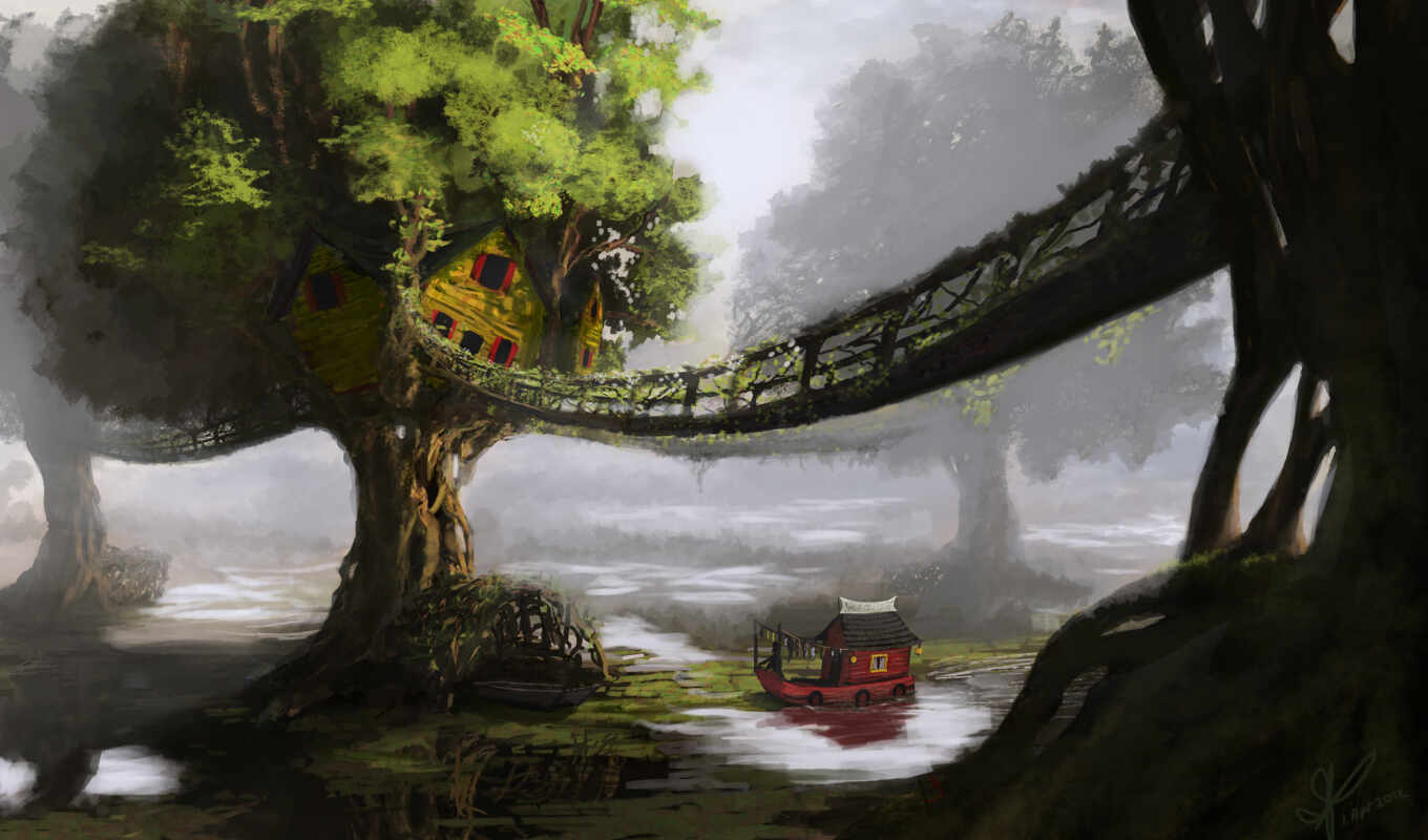 house, дерево, fantasy, идея