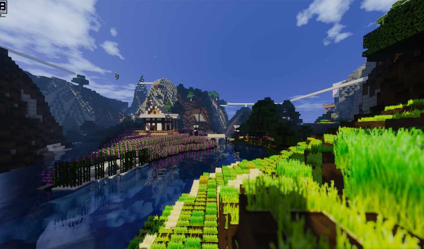 game, landscape, screenshot, village, minecraft, application