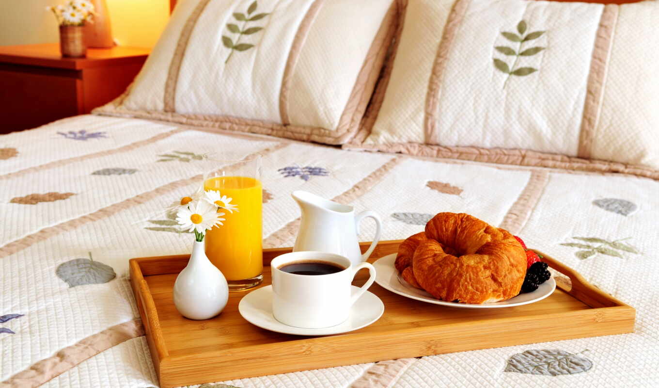coffee, кровать, утро, плакат, завтрак, delfi, завтрака