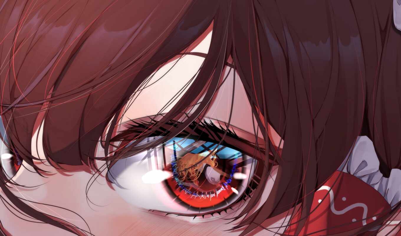 girl, eye, anime, reflection