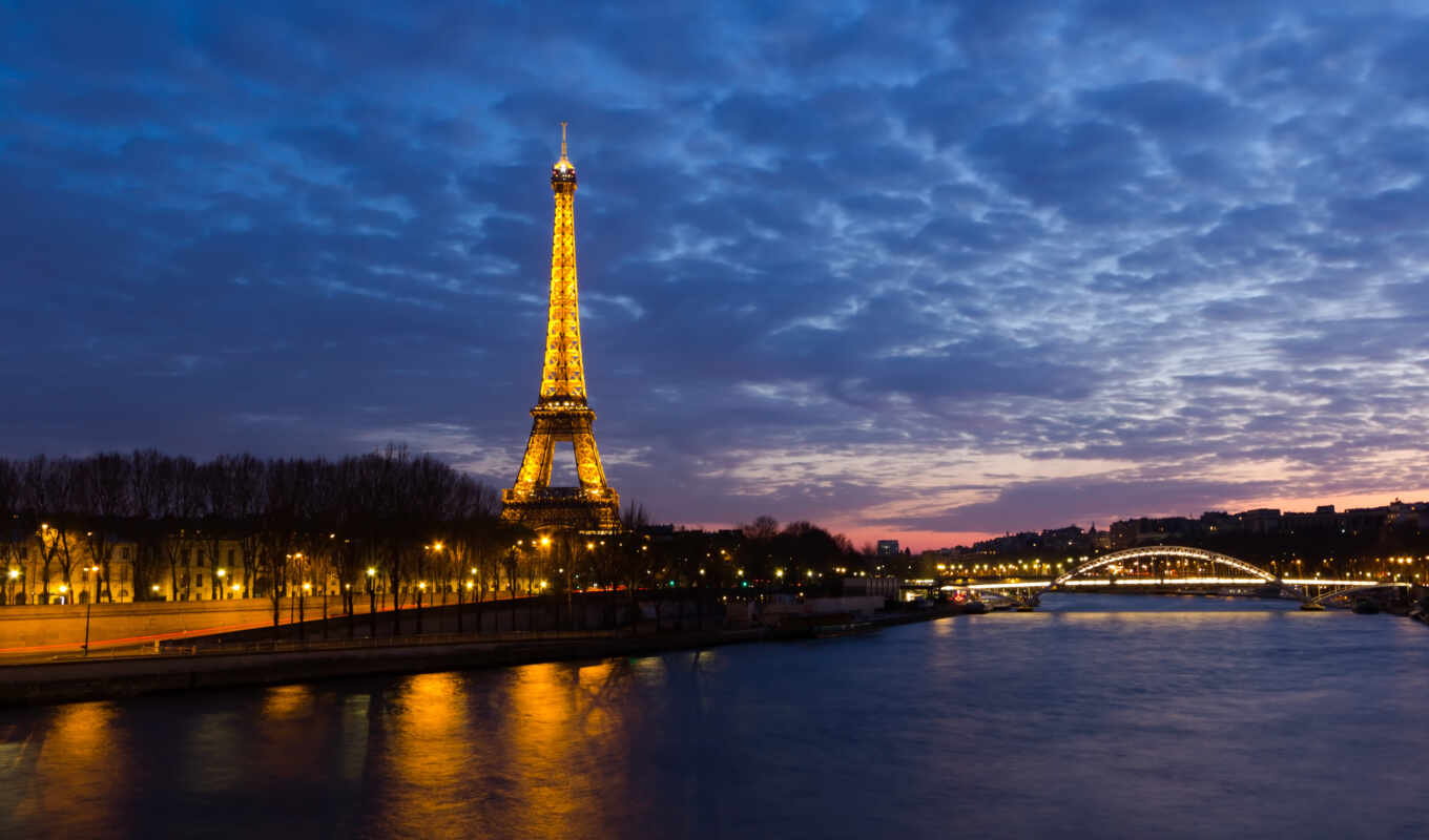 night, lights, France, Paris, one, day, river, script, excursion
