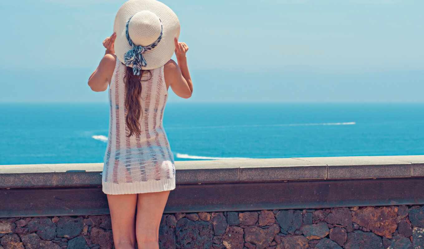 шляпа, девушка, summer, лицо, женщина, пляж, море, спина, остров, центр, pixabay