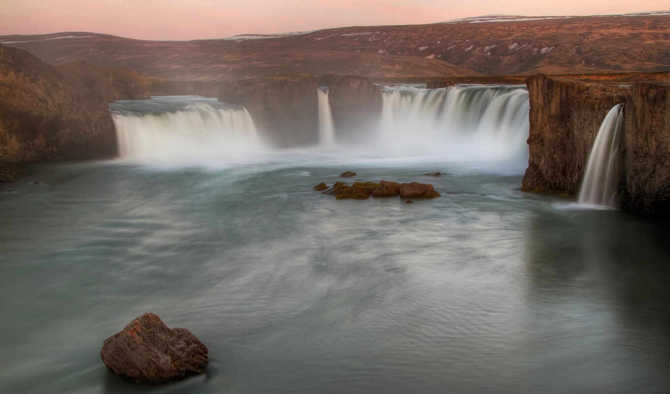 nature, android, screen, twilight, waterfall, iceland, flows, topics
