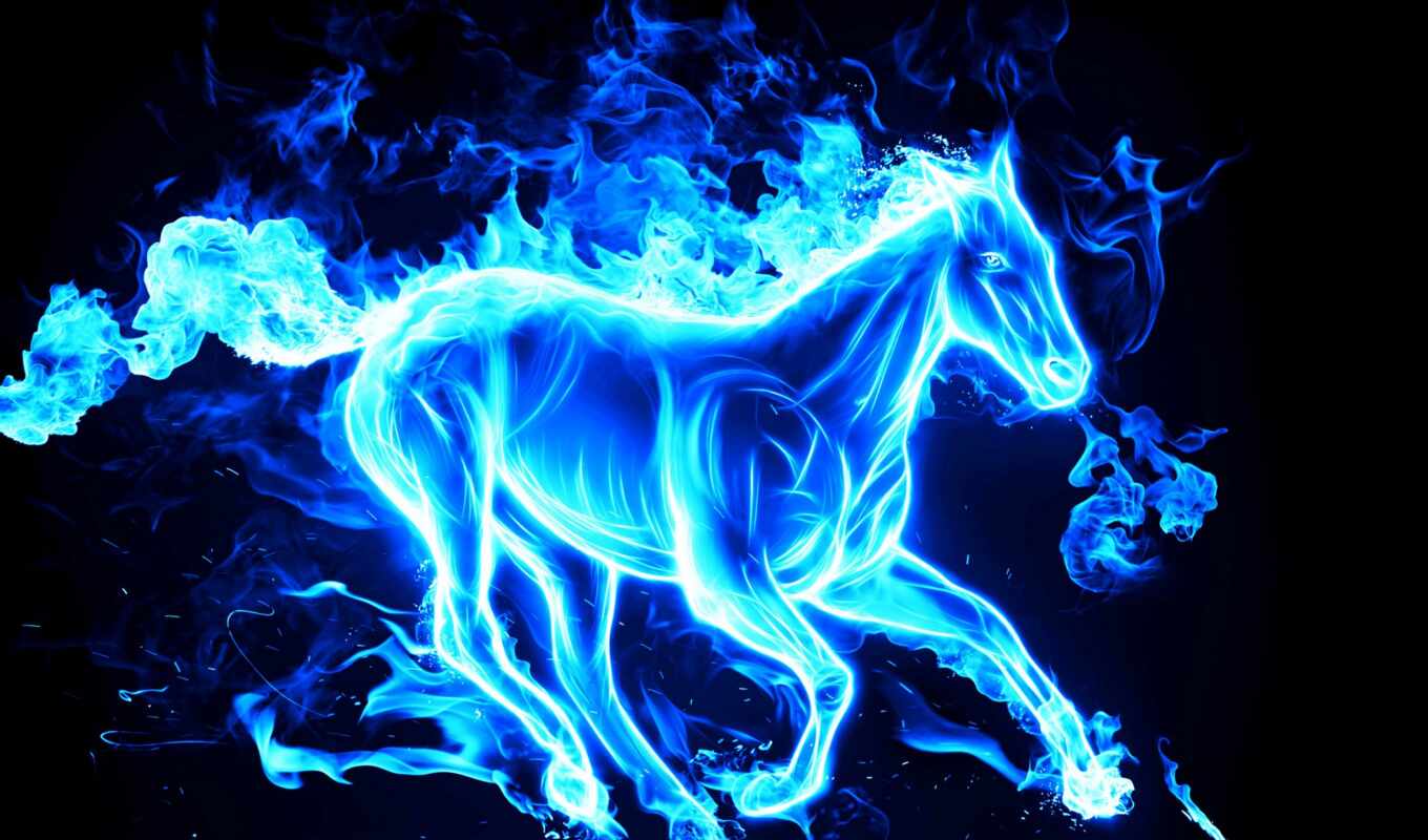 graphics, horse, fire