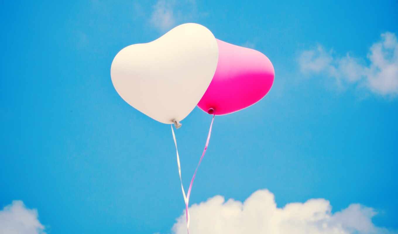 sky, air, heart, pink, ball