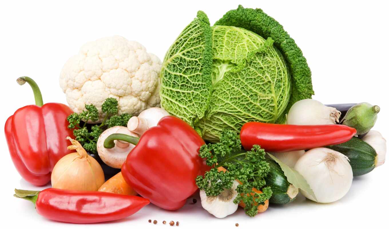 white, vegetable, pepper, cabbage, risunkiovosch