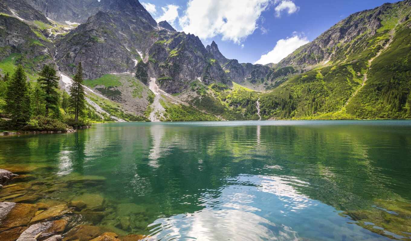 lake, mountain, polishing, tatra