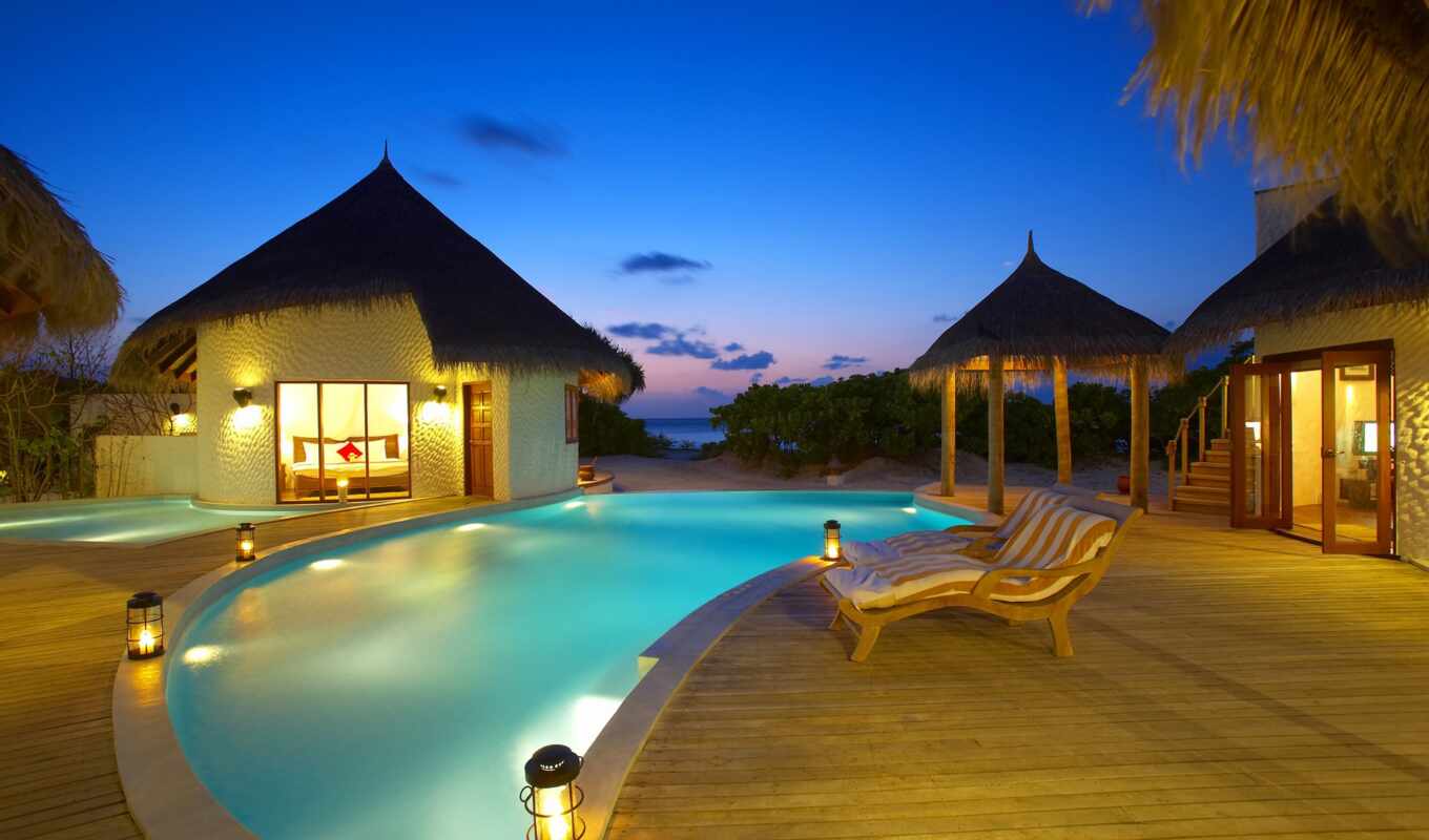 место, отдых, красивый, maldives, rook