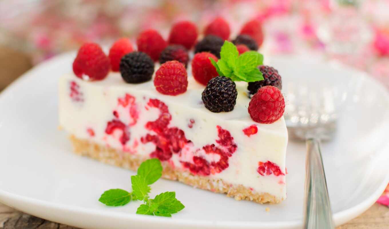 raspberry, cake, bakery products, hotwall