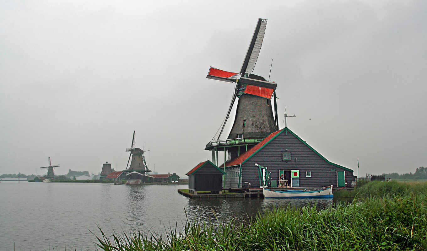 mill, holland, мельницы, голландии, ветряная, мельниц