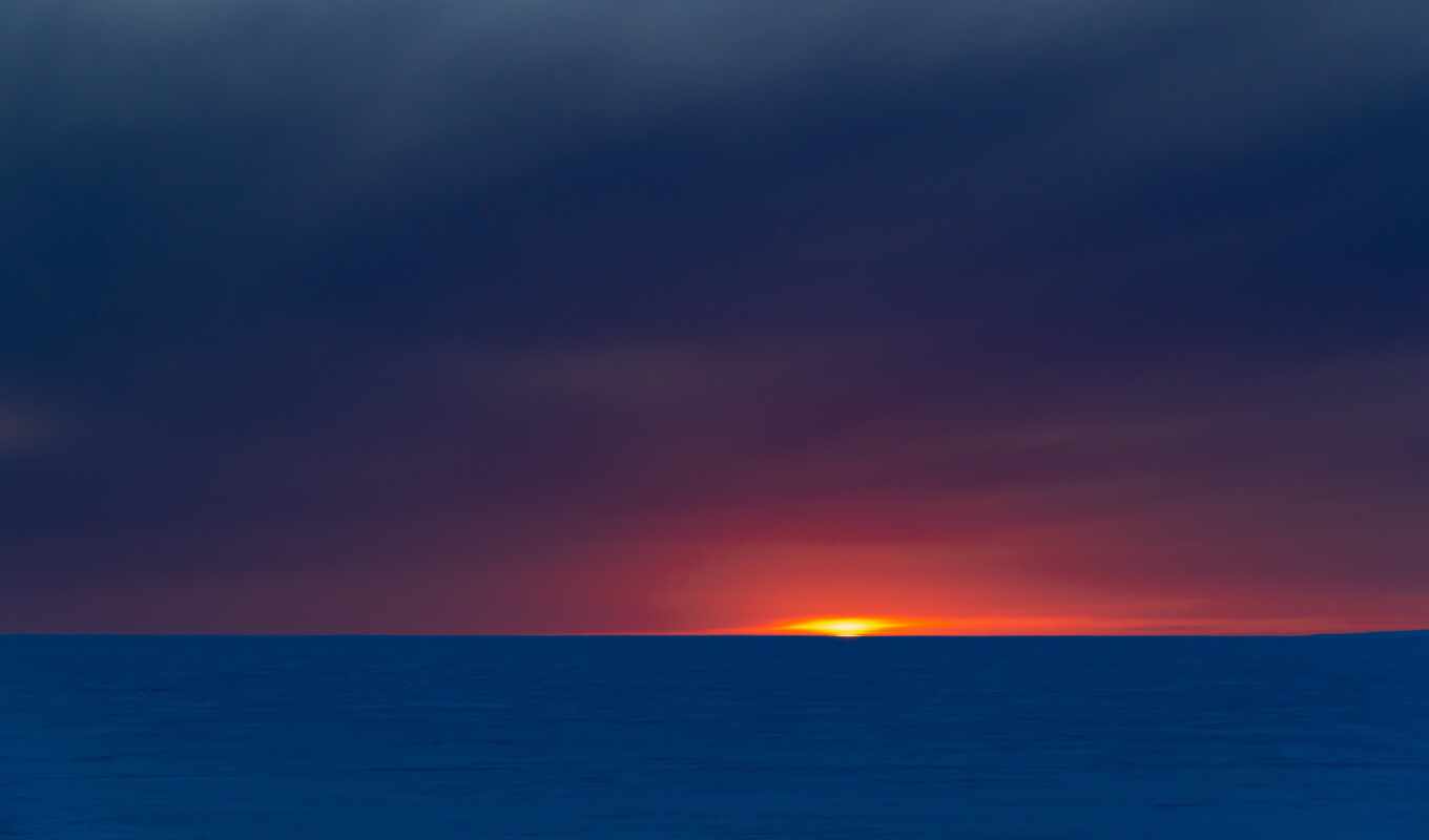 sunset, landscape, sea, dark, horizon