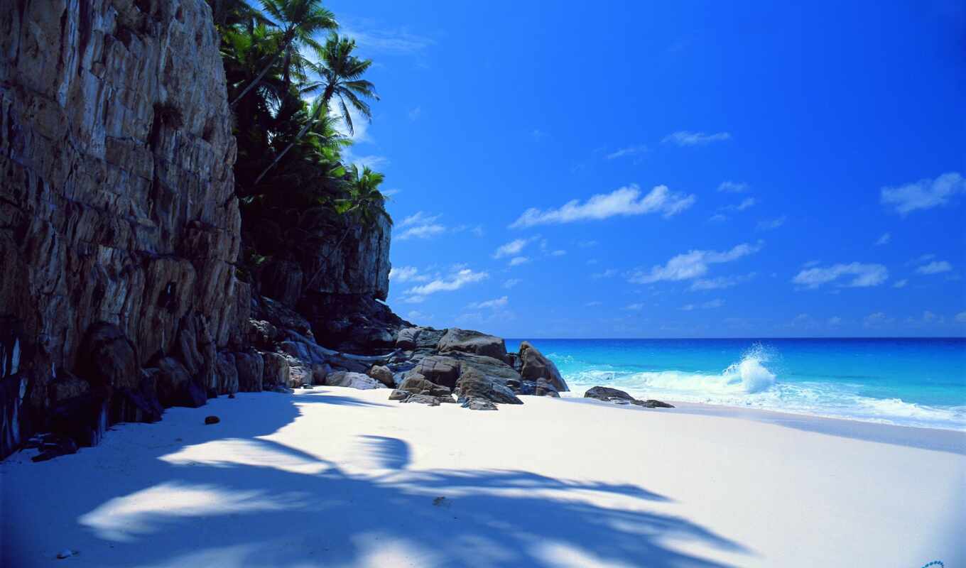 пляж, hotel, остров, ecran, fond, resort, seychelles, сейшел