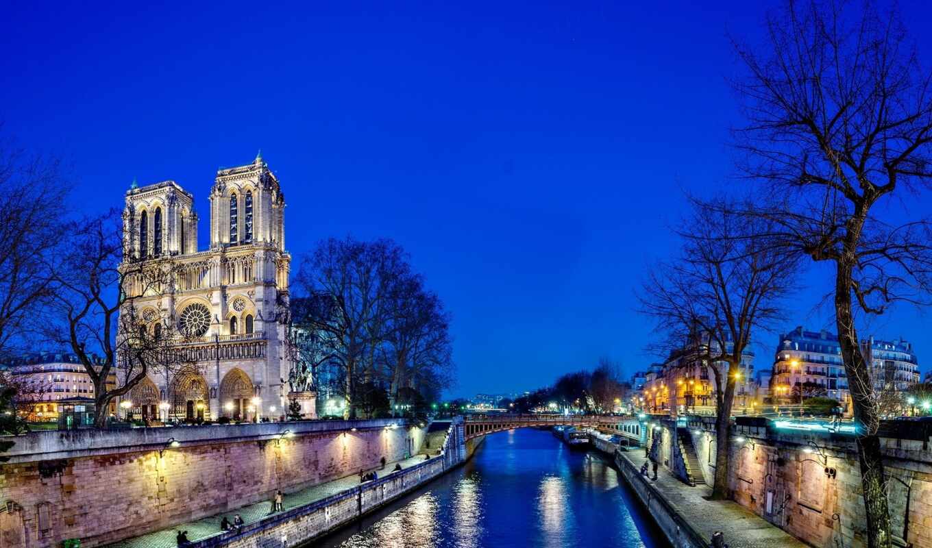 France, Paris, cathedral, give, dame, our, virgin, notre dame, soaring