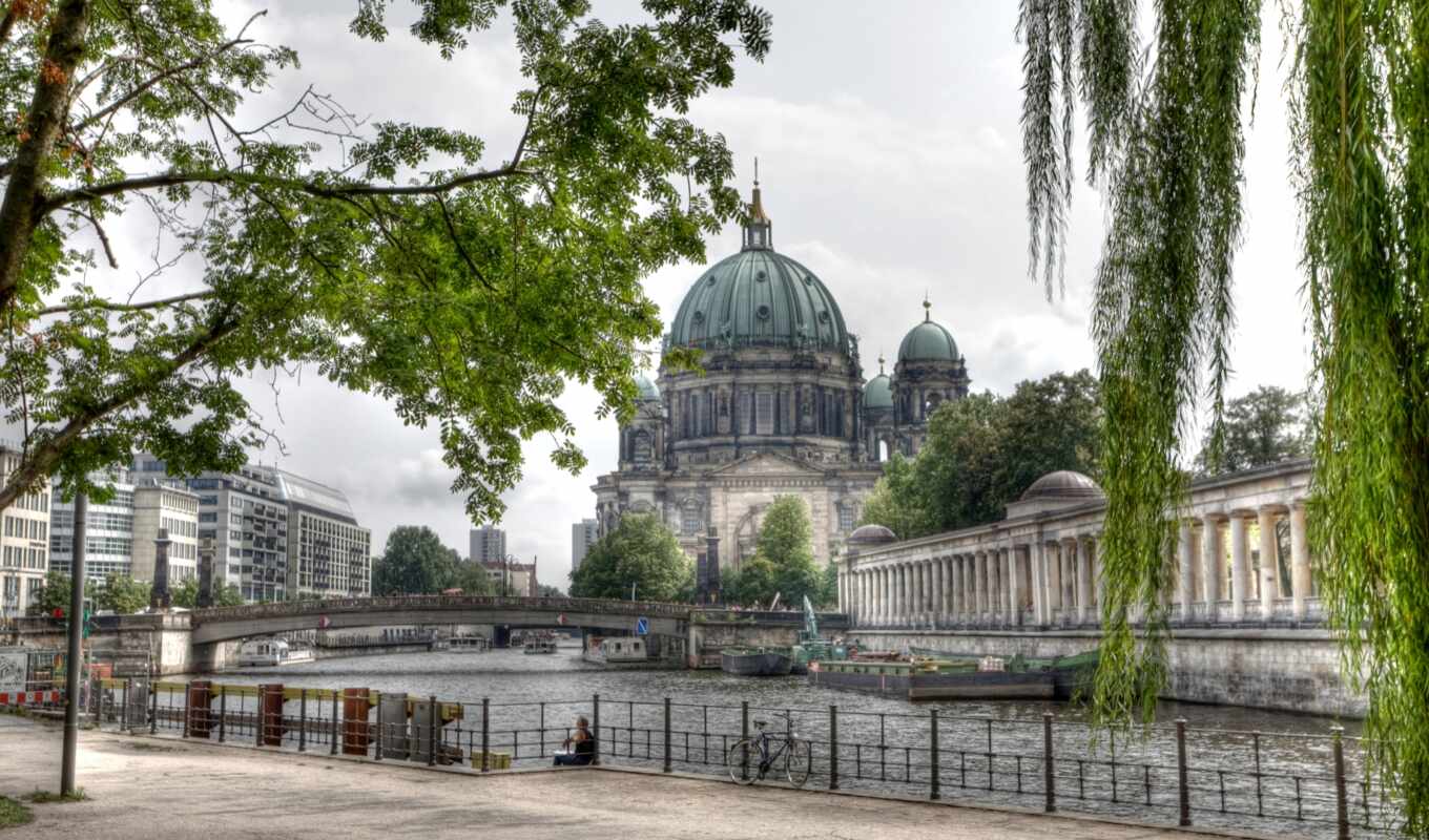 city, abyss, Germany, river, Berlin, cathedral, religious