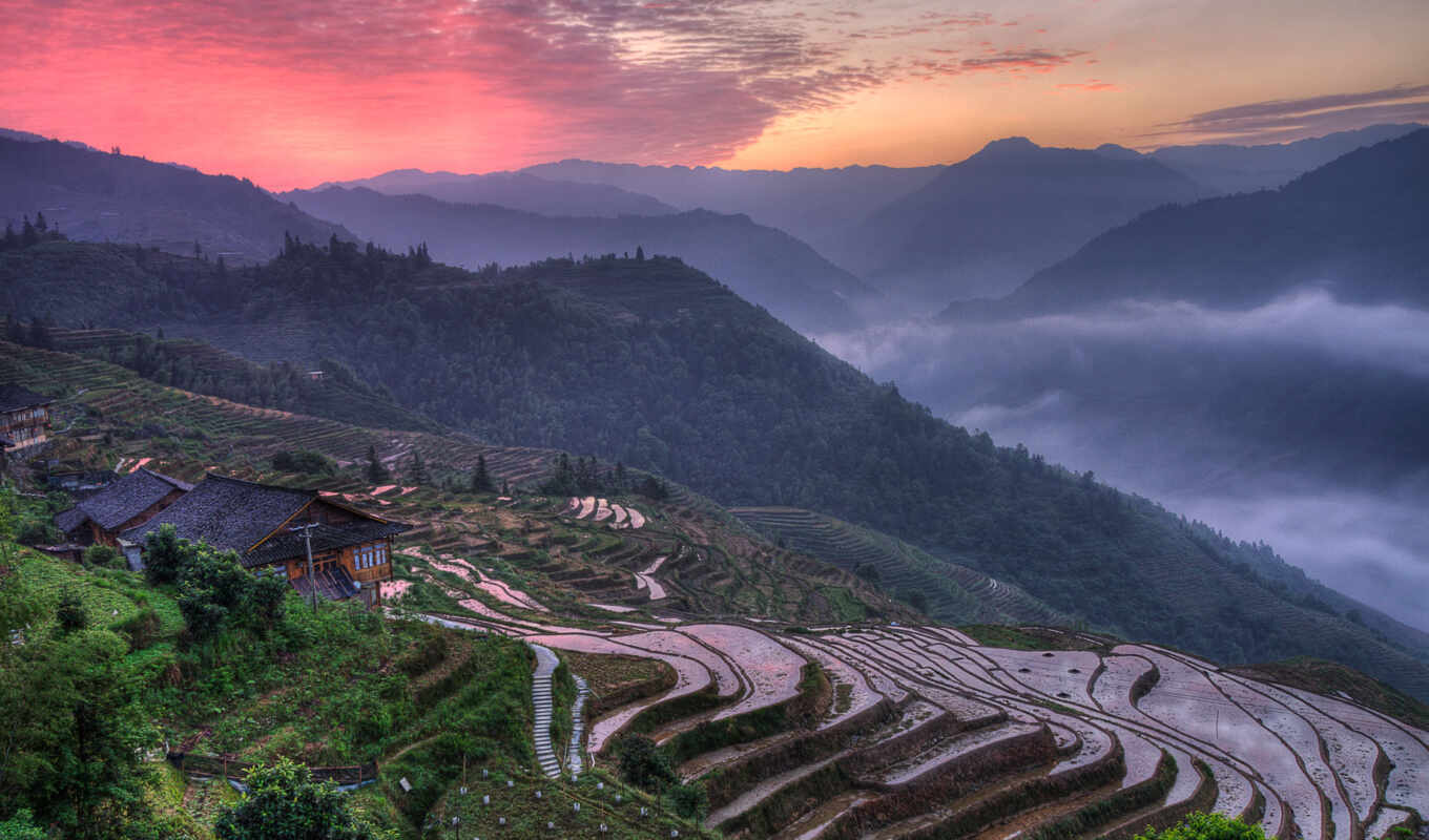 nature, mountain, landscape, sunrise