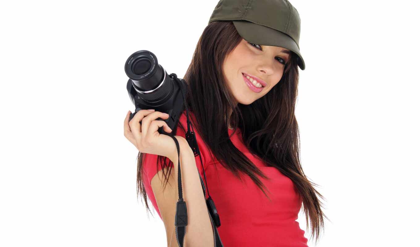фотоаппарат, девушка, картинка, красивая, улыбка, настроение, правильно, фотоаппаратом, рисунки