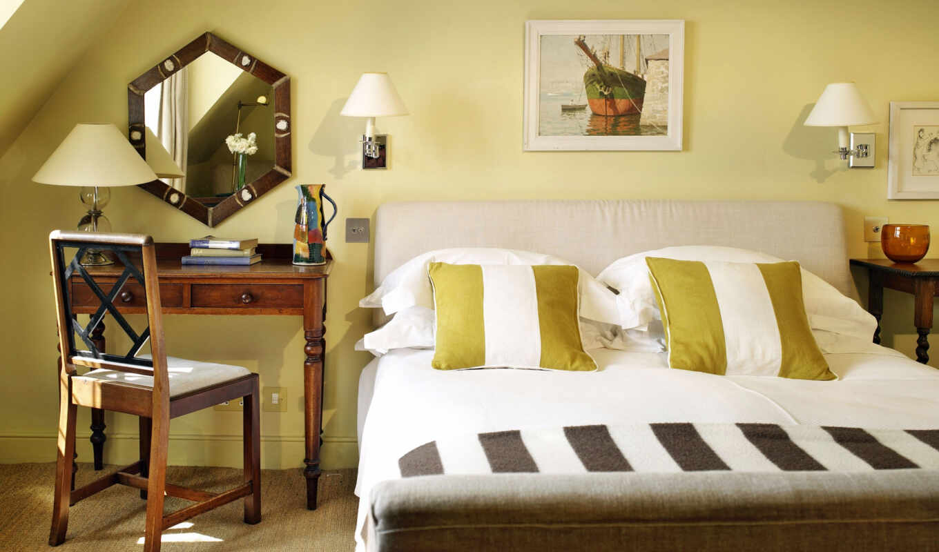 bedroom, color, yellow