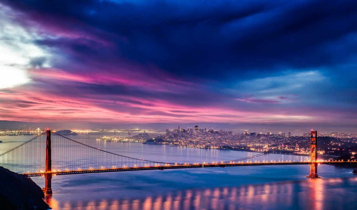 high, collection, sunset, city, night, Bridge, San, francisco, golden, permission, to you
