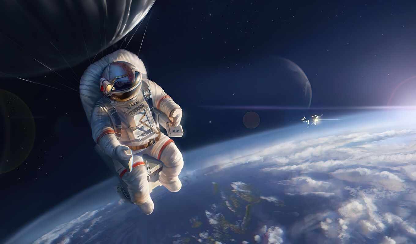 background, space, top, earth, id, astronaut