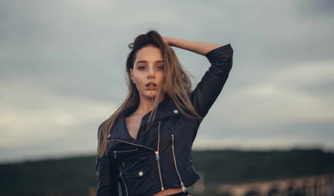 leather, blouse