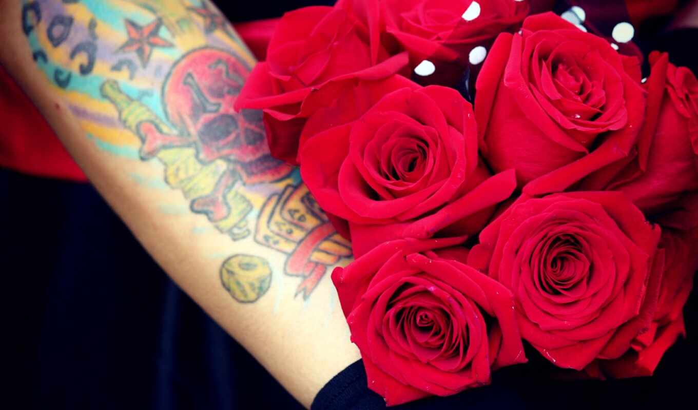 flowers, news, tattoo, tattoo, roses, skulls, bouquet, Ukraine, tattoo