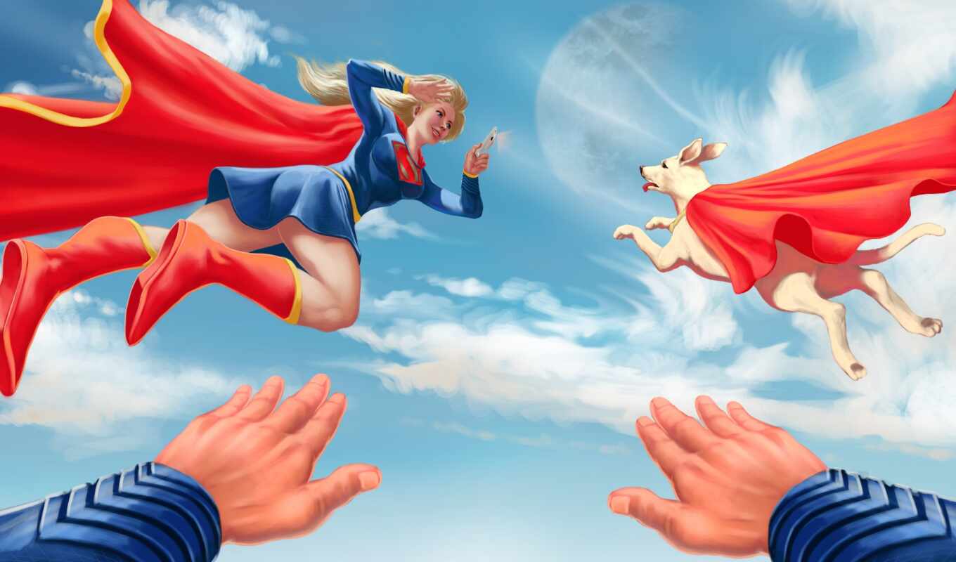 небо, supergirl, супердог