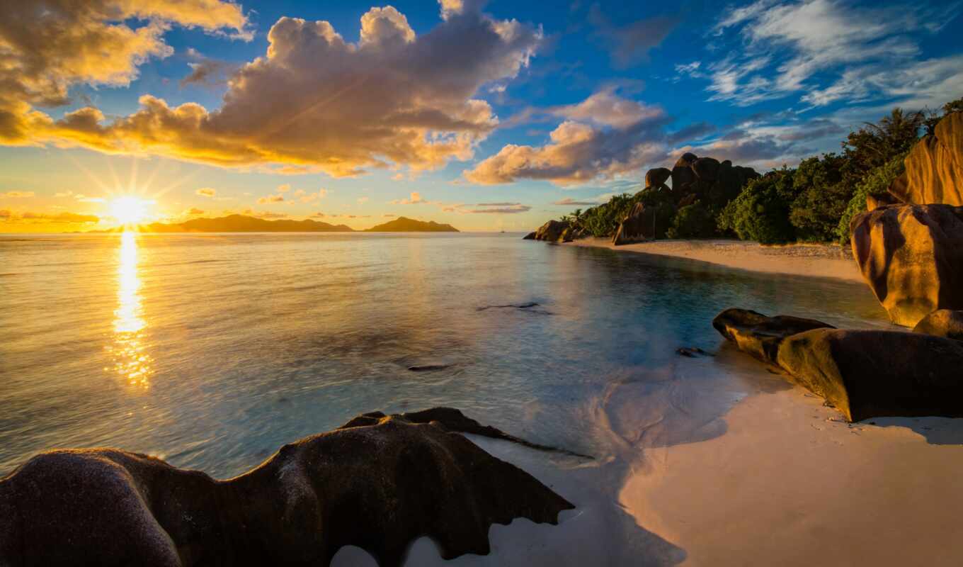 summer, остров, побережье, tropical, seychelles, paysage, soleil, диван, maldive, расширение