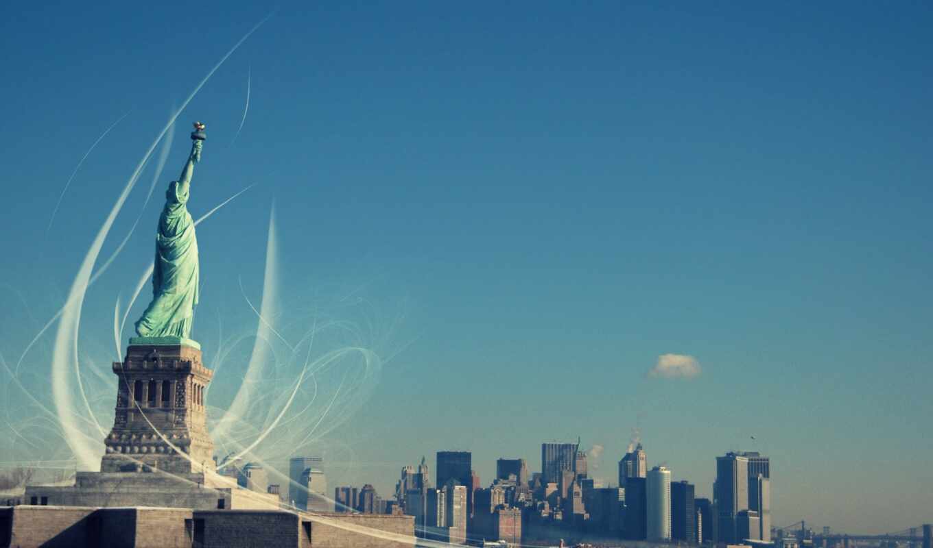 статуя, нью, york, liberty, sculpture, freedom, миро