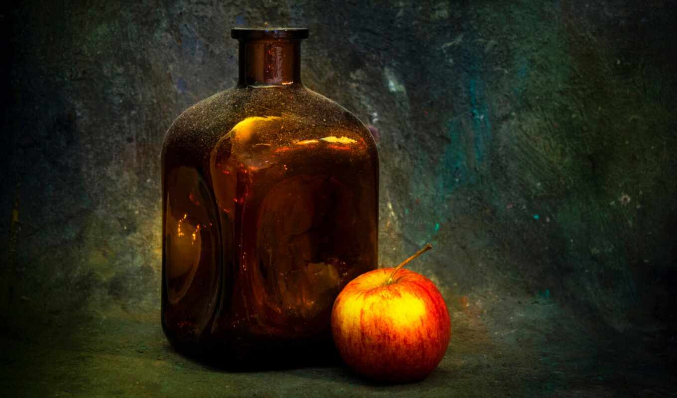 apple, still, Daniel, jack, life, bottle, whiskey