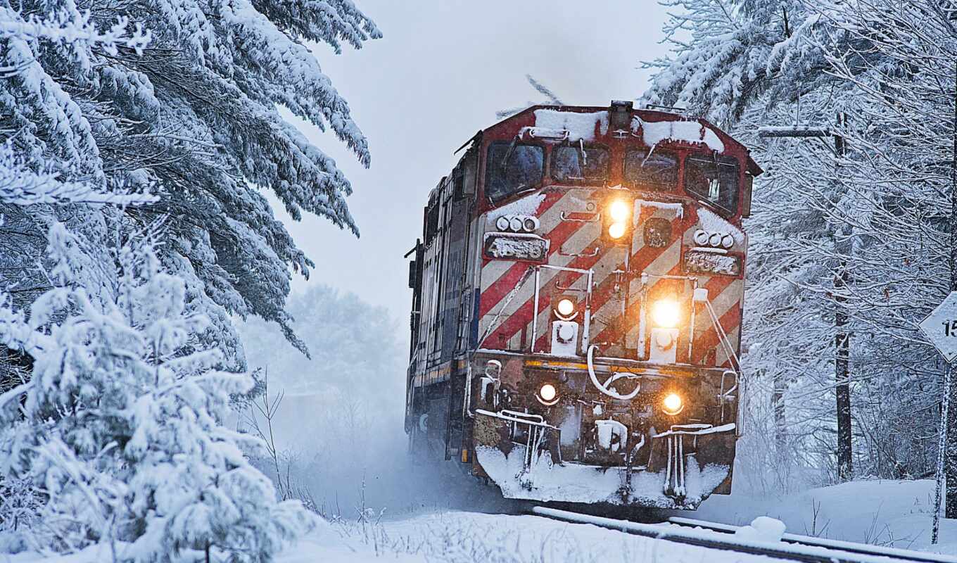 wall, snow, winter, a train, favorite, screen, id, a train, zug