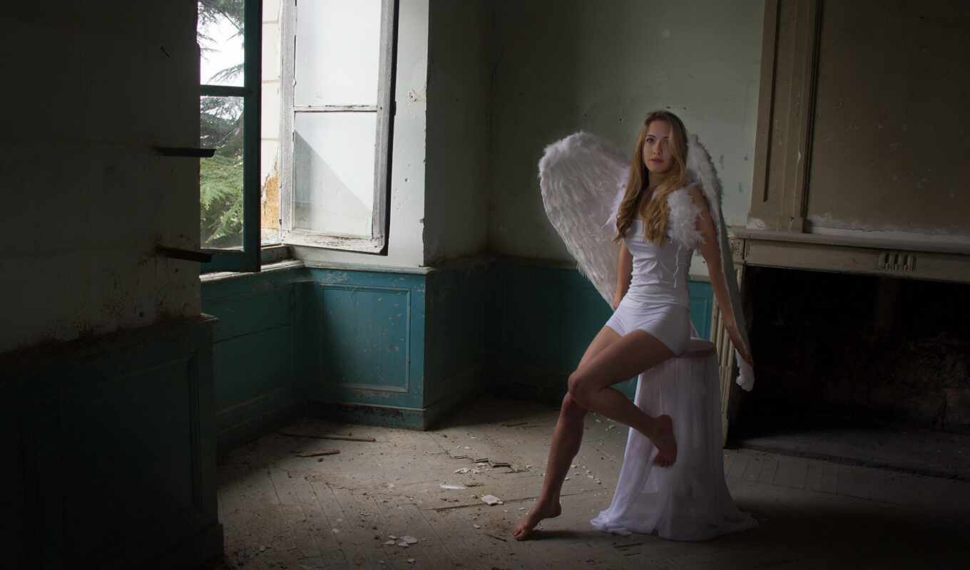 girl, angel, wing