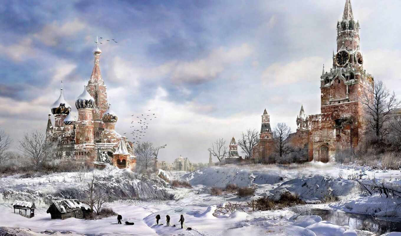 город, winter, москва