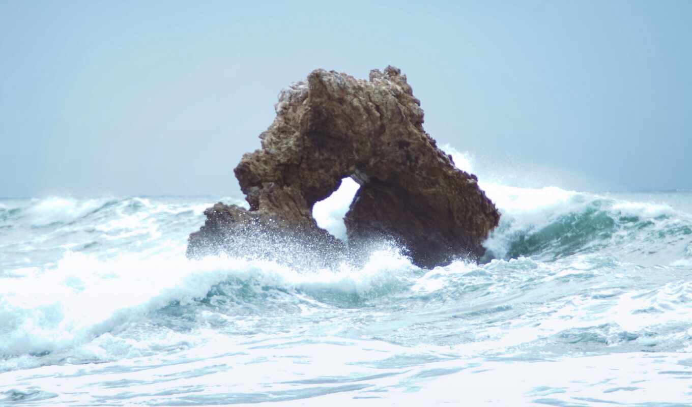 nature, rock, sea, wave, hinhnen