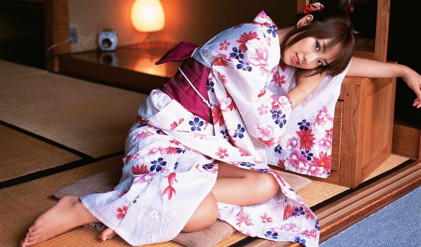 girl, japanese, kimono