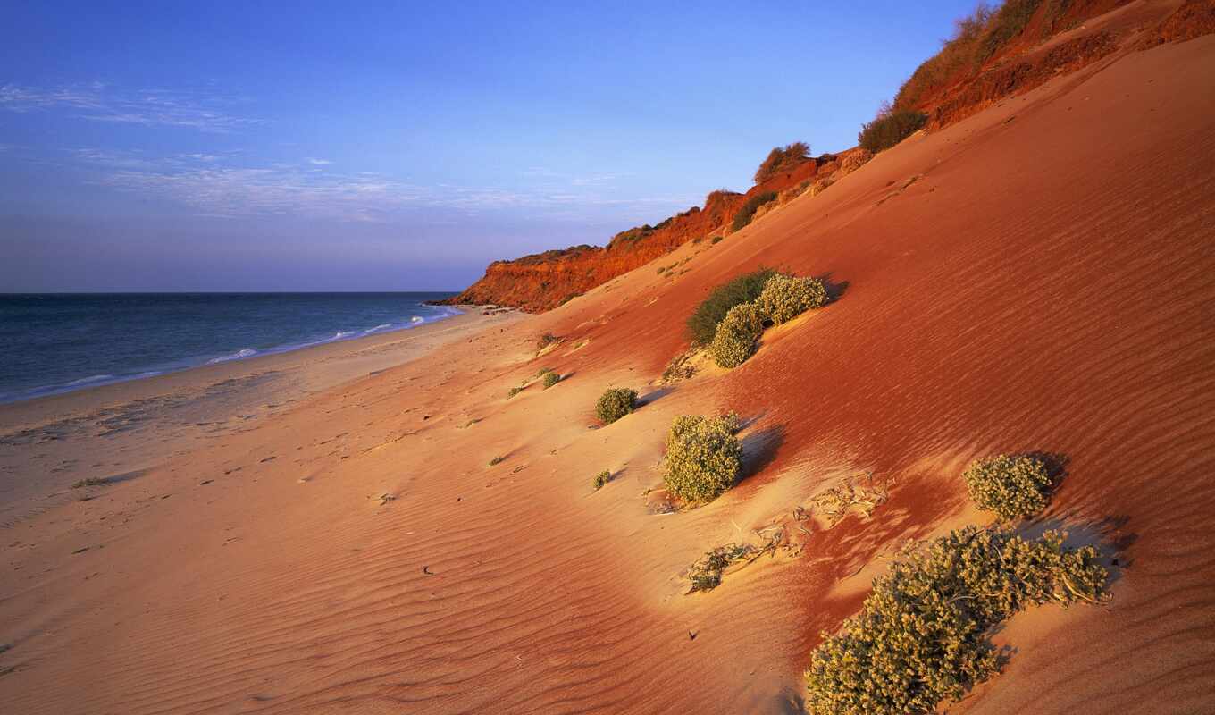 water, red, Australia, sea, sand, coast, desert, temperature