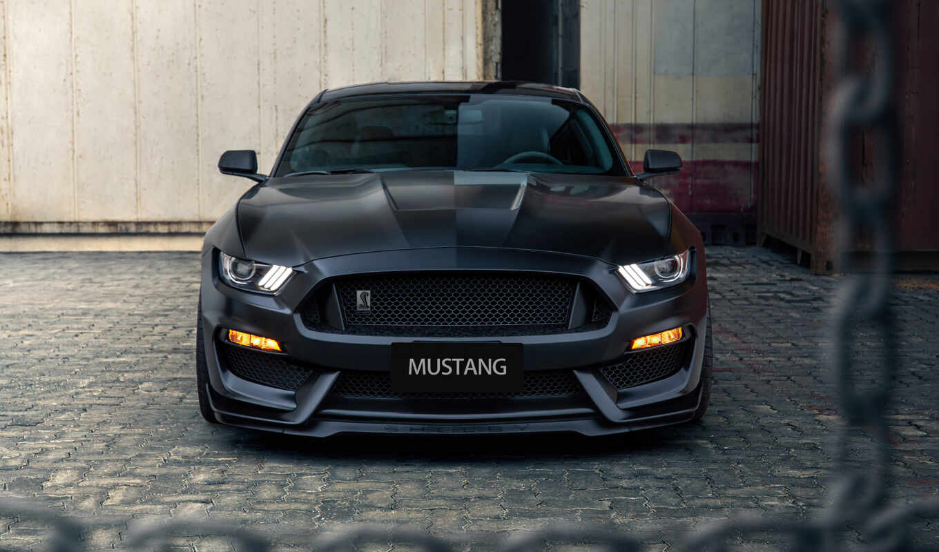 black, ford, mustang