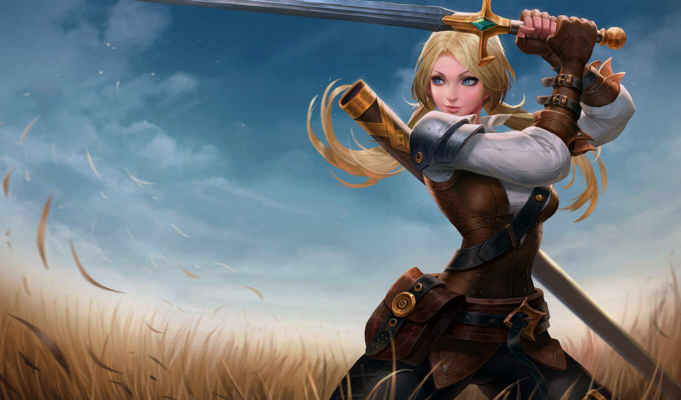 девушка, game, женщина, воин, меч, illustration