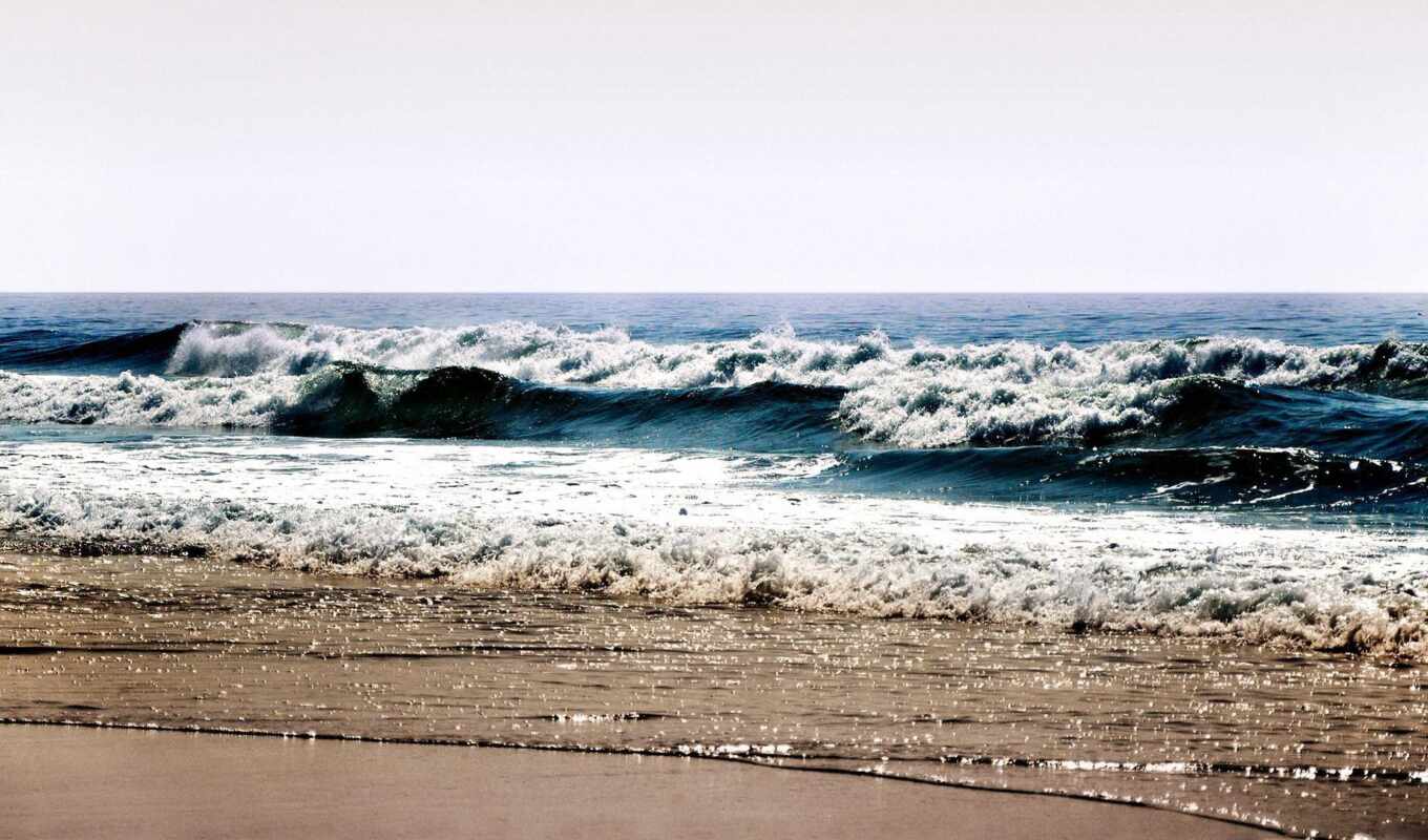 summer, picture, characteristics, water, beach, sea, coast, seas, waves, foam, weaves