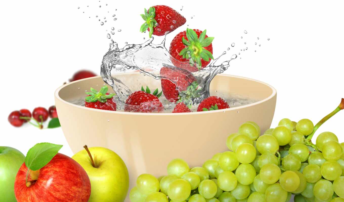 white, water, день, плод, интернет, клубника, ягода, meal, фотообои