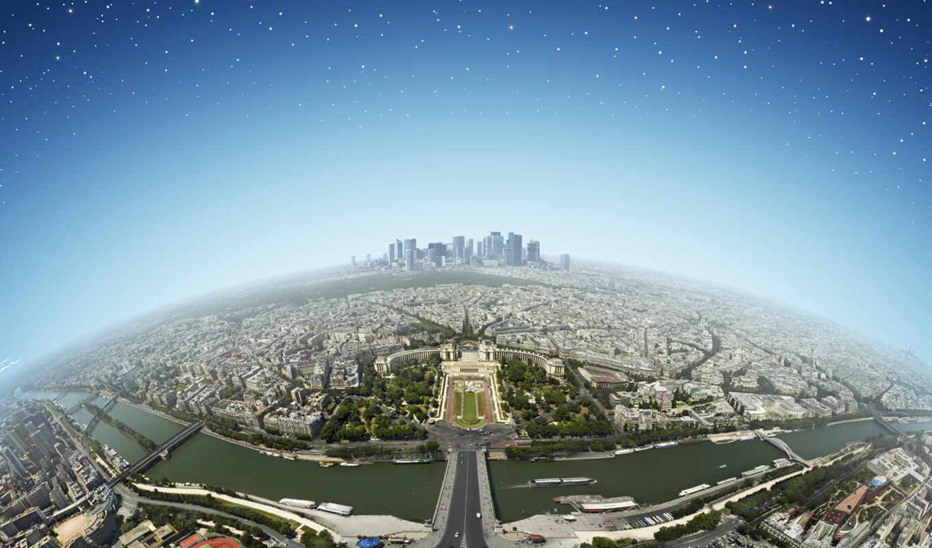 город, города, франция, вид, париж, панорама, первую, высоты