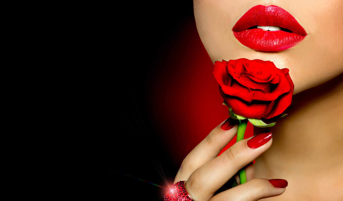 flowers, red, photos, lips, lips