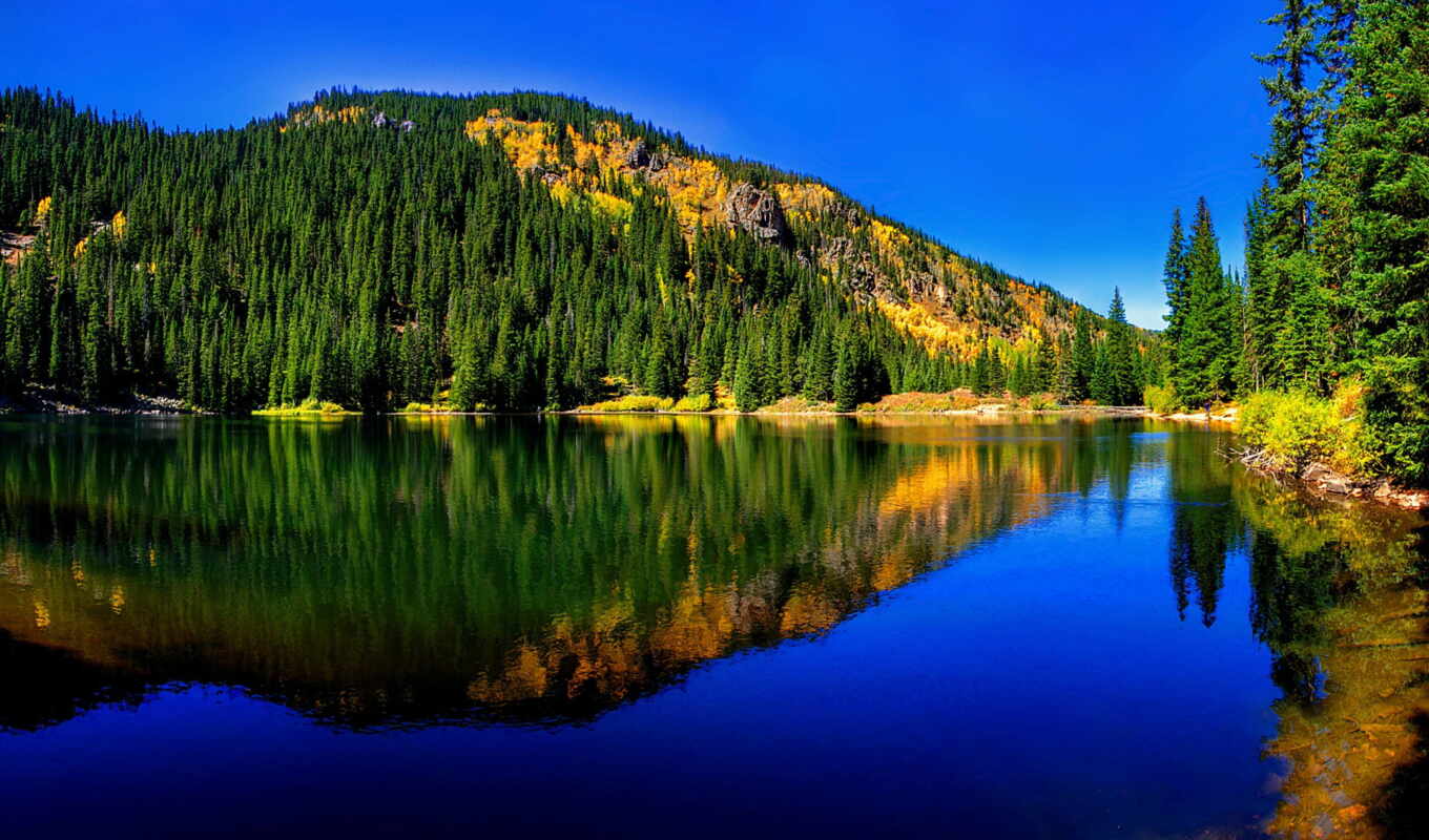 озеро, гора, landscape, отражение, fore