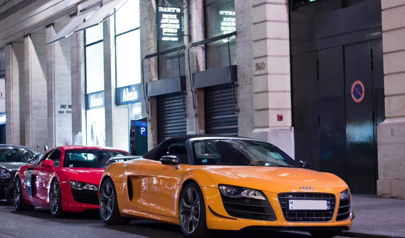 red, cars, ауди, spyder, vehicles, yellow