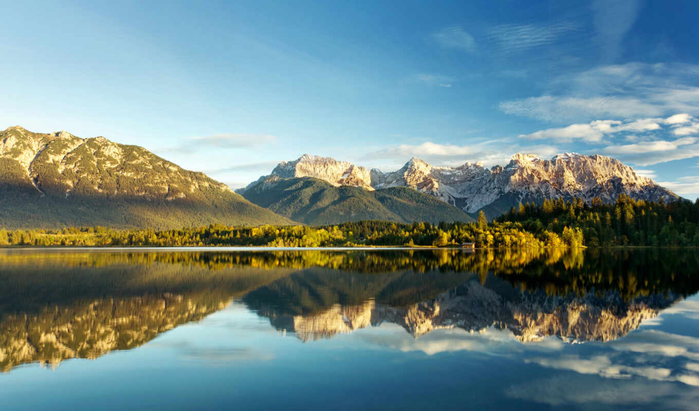 lake, nature, landscapes-, mountains, reflection, cloud, mountains, summit