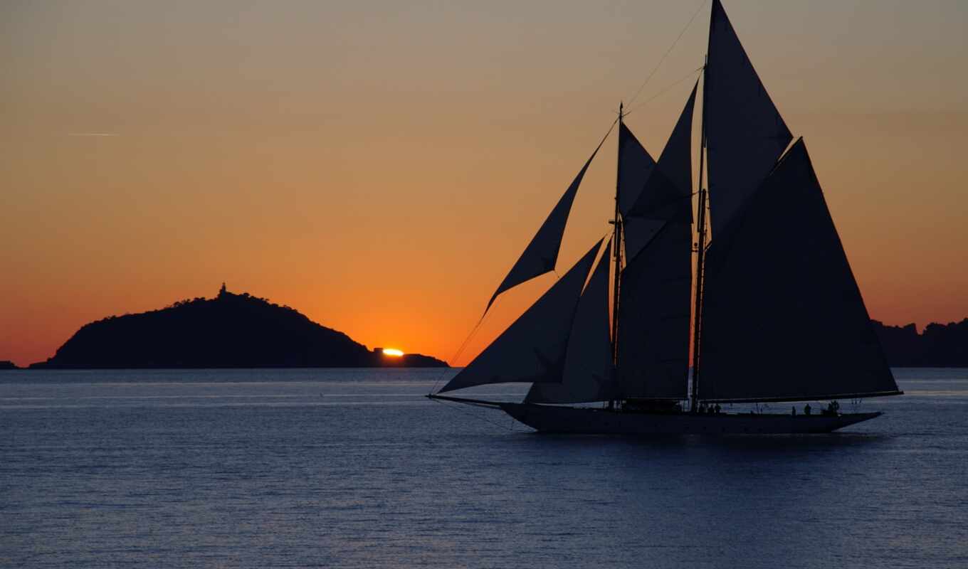 evening, sea, yacht