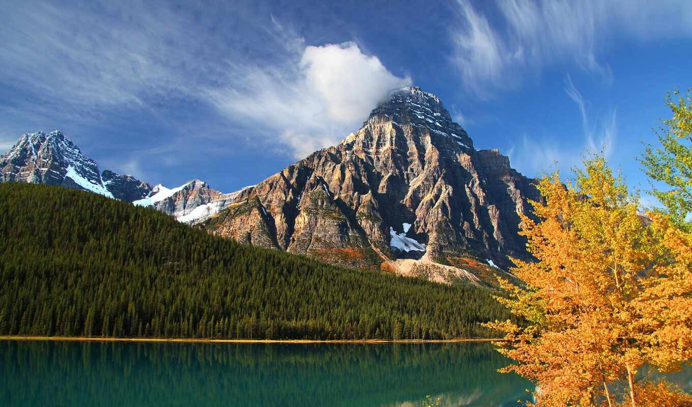 lake, tree, mountain, Canada, national, mount, albert, low, like, watermelon, cheph