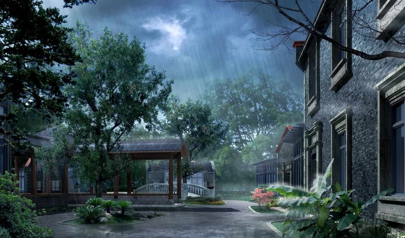 digital, rain, japan, воображаемый