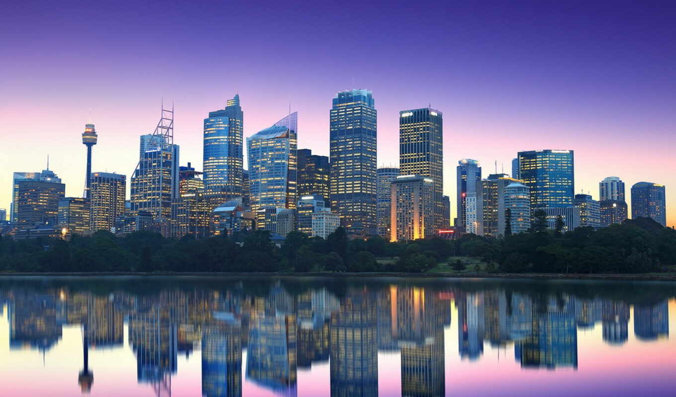 background, city, night, Australia, sydney, skyscrapers, screen