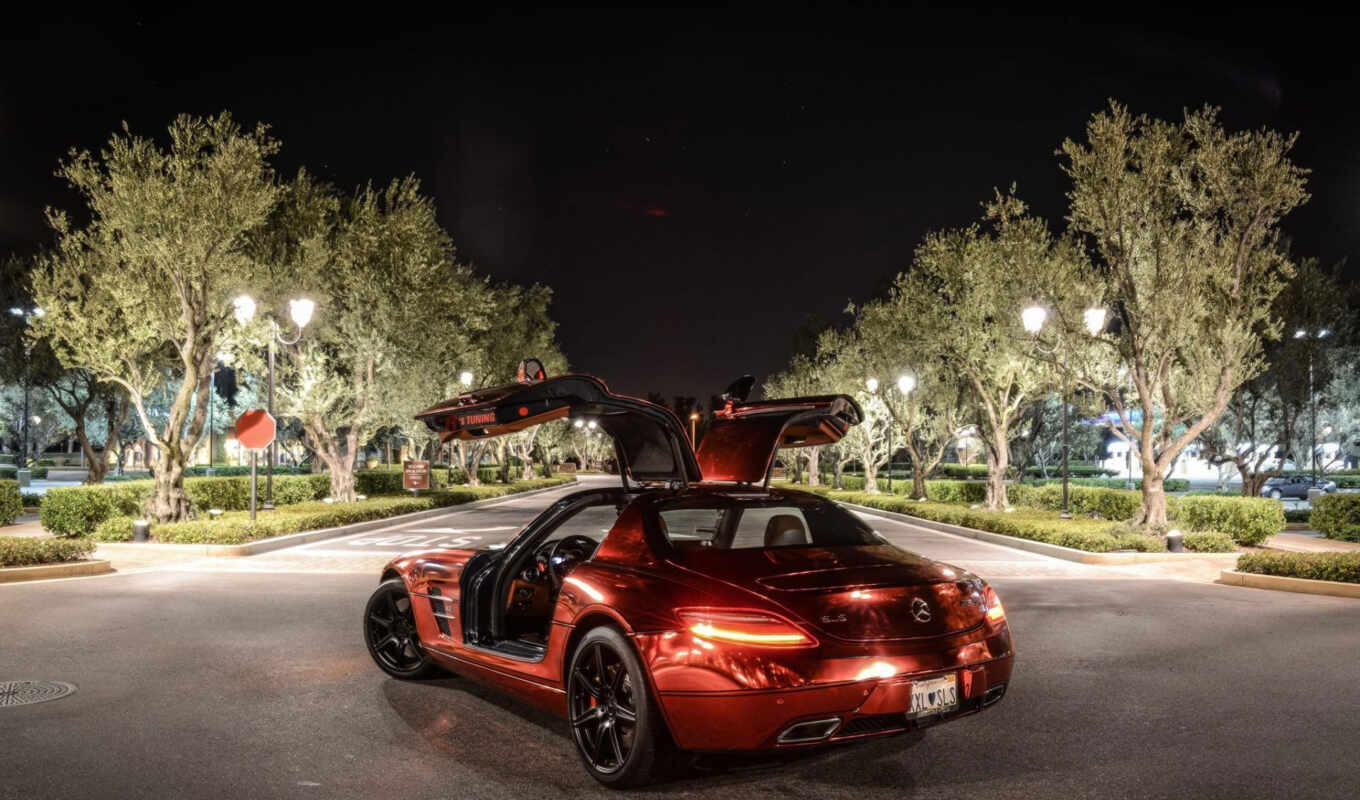 фото, мужчина, red, mercedes, benz, gallery, amg, sls, iron, chrome